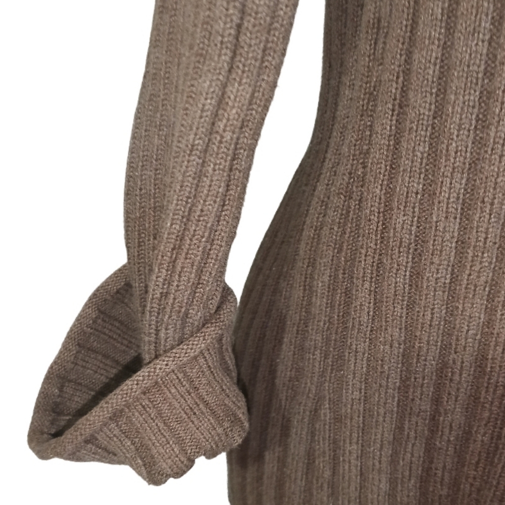 Rich Brown Ribbed Open-Front Cardigan - Picture 2 of 7